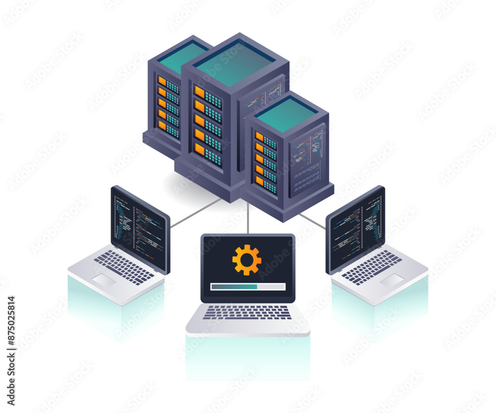 Leinwandbilder computer network server data technology