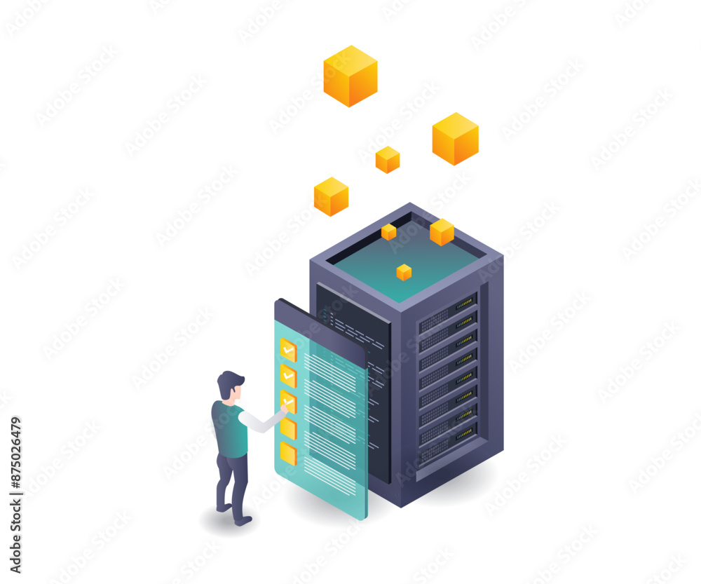 Fototapete checklist for data analysis in server technology