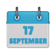 17 September calendar 3d icon