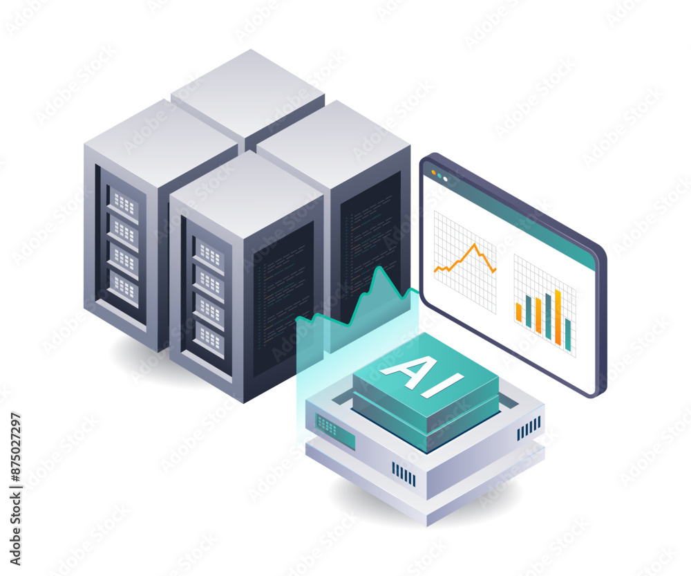 Fototapete artificial intelligence for server data analytics