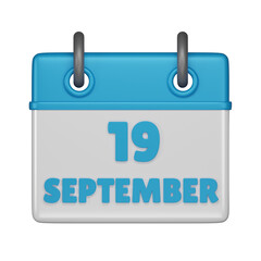 19 September calendar 3d icon
