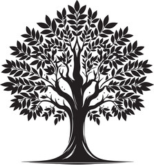 Obraz premium Ashoka Tree, vector black color silhouette