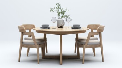 Space-Saving Dining Set ,minimal, isolate white background