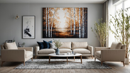 modern living room with sofa