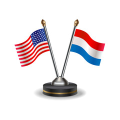 United States (USA) and Netherlands table flags relation with background transparent