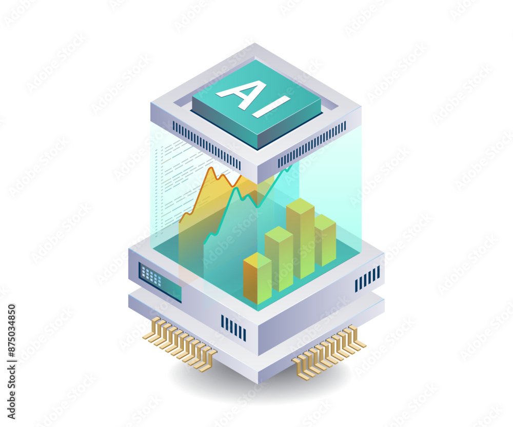 Aufkleber Artificial Intelligence in Data Analysis