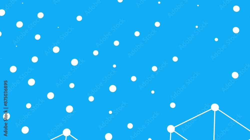 Poster Light blue abstract background with a network of white dots and lines, creating a modern and dynamic design.