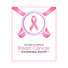 Breast Cancer Awareness Month in October. greeting card, poster, banner, Vector Template. Holiday Concept