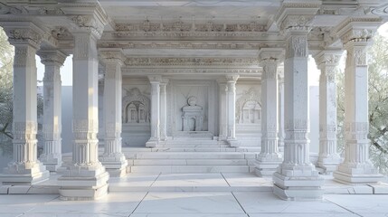 A digital replica of a historic monument restored using BIM technology, preserving cultural heritage and architectural details