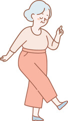 Dancing Elderly Woman Illustration