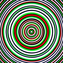 Vibrant Concentric Circles in Bold Contrasting Colors - Mesmerizing Abstract Digital Art Design