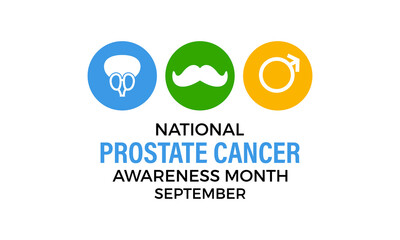 National Prostate Cancer Awareness Month. Health Care concept Greeting card, poster, Ribbon, banner, Vector Template.