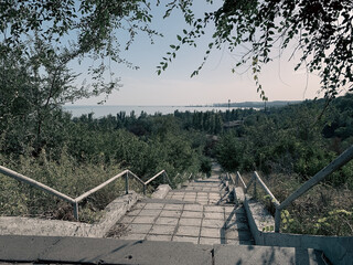 destroyed houses in a city lost in the war in Ukraine