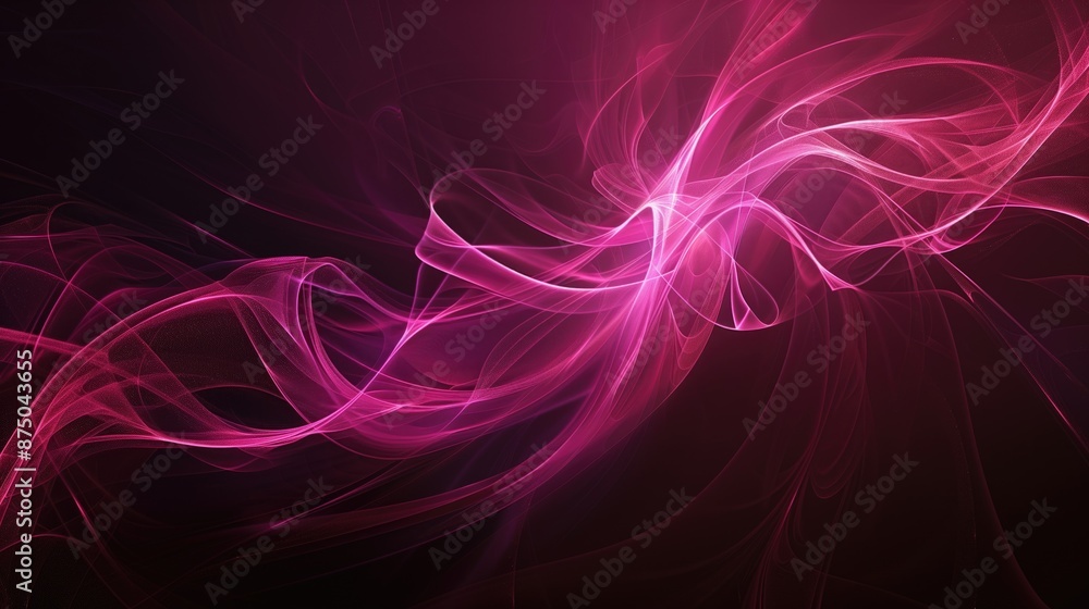 Aufkleber abstract pink and purple light waves on a dark background creating a dynamic and flowing pattern. id