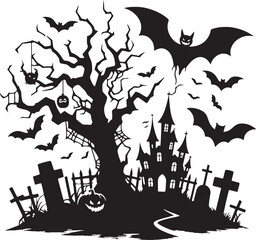 Black Color Halloween Art Silhouette Illustration Design
