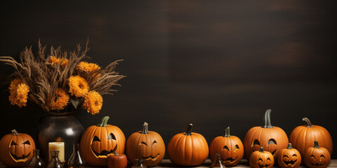 A fun Halloween greeting card mockup with copy space