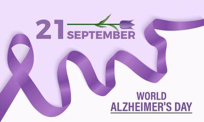 World Alzheimers Day. Health Care concept Greeting card, poster, Ribbon, banner, Vector Template.