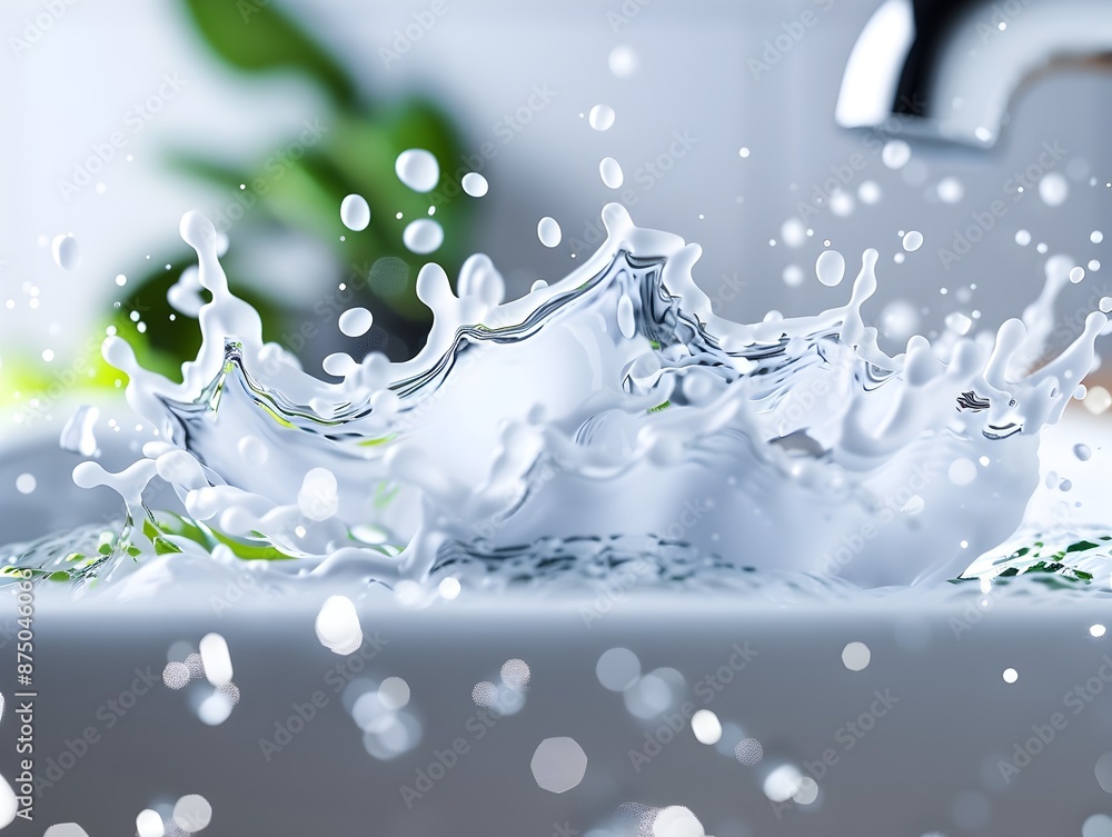Poster captivating fractal water splash creating dynamic patterns