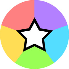 star chart parts. star Percent graph, diagram statistic wheel. Slice vector graphic elements	