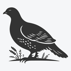 Majestic Grouse Silhouette, A Stunning Representation of Wilderness Beauty