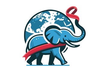 Elephant Day Celebration Vector Art