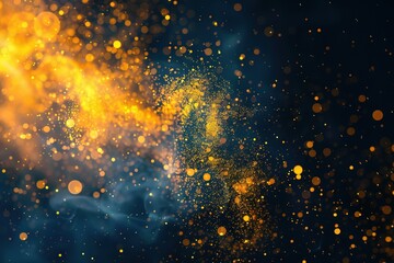 explosion of color particles on a dark background