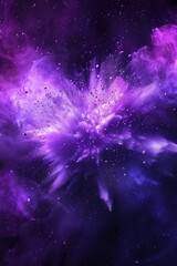 explosion of color particles on a dark background