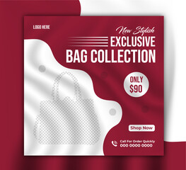 Exclusive and luxury hand bag collection social media post design