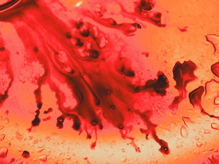 Grunge texture abstract background red orange bright colors illustration hand drawn watercolor paint smudges blood splatter drops fire imprint paint strokes smudges liquid acrylic design clip art