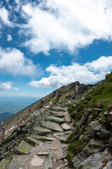 A beautiful view of the surroundings of the High Tatras from the Lomnicke saddle, Slovakia