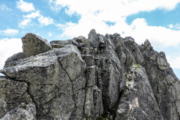 A beautiful view of the surroundings of the High Tatras from the Lomnicke saddle, Slovakia
