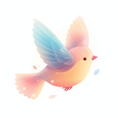 Obraz premium A Pastel Bird Takes Flight