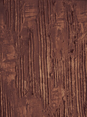 Gypsum plaster imitation wood texture abstract pattern brown hand made clip art design background monochrome dark linear grunge scratches rough textured surface paper 