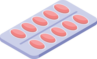 Blister pack containing pink oval tablets is shown, emphasizing the concept of medication and healthcare