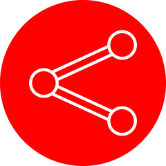Share Vector Line White Circle Red
