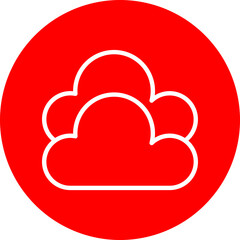 Cloud Vector Line White Circle Red