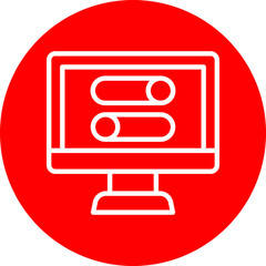 Switch Vector Line White Circle Red