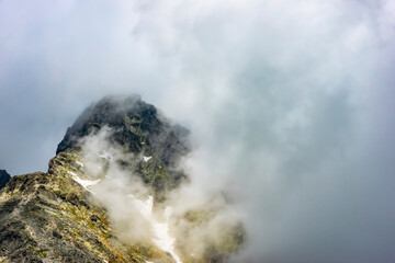 A beautiful view of the surroundings of the High Tatras from the Lomnicke saddle, Slovakia