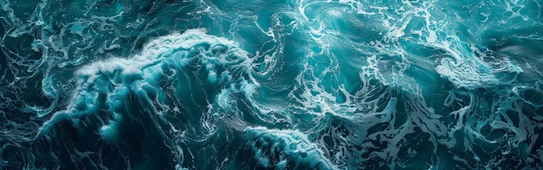 Fototapeta premium Swirling Blue Ocean Textures from Above