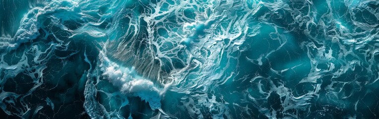 Swirling Blue Ocean Textures from Above