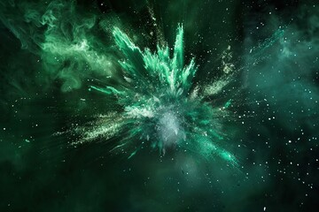 explosion of color particles on a dark background