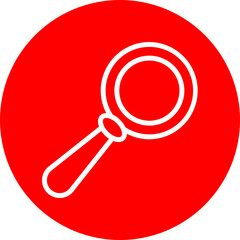  Lab Magnifying Glass Vector Line White Circle Red