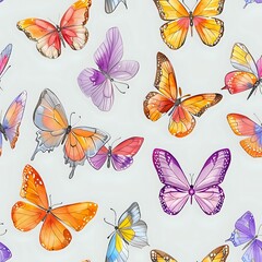 Pink Background Butterfly Repeat Design
