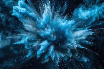 explosion of color particles on a dark background