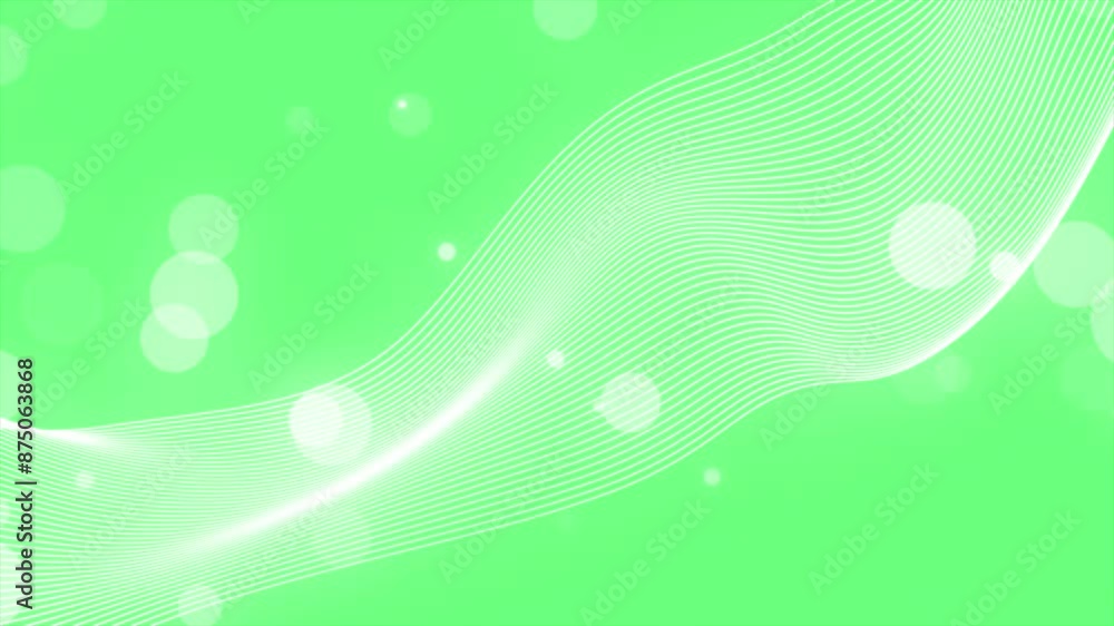 Aufkleber green color wave of particles futuristic glowing wave with bokeh particles futuristic background