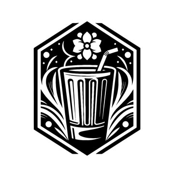 recommend clip art: Sake in decorative emblem ornament, Victorian, art deco, art nouveau, boho, bohemian,  folk, flourish