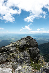 A beautiful view of the surroundings of the High Tatras from the Lomnicke saddle, Slovakia