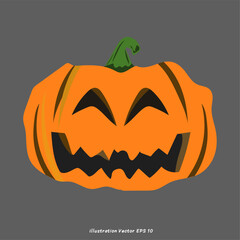 Naklejka premium Pumpkin Halloween elements Vector, isolated on gray background, Vector illustration EPS 10