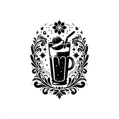 vegetable in decorative emblem ornament.