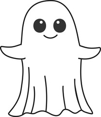Groovy Ghost Halloween, outline style